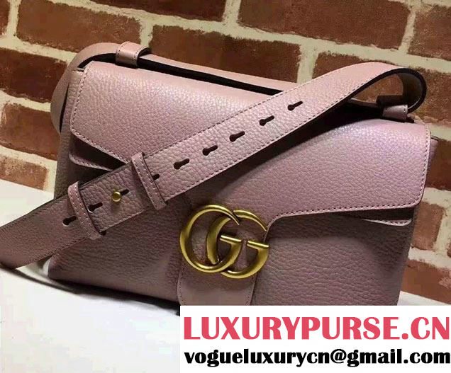 Gucci GG Marmont Leather Shoulder Medium Bag 401173 Nude Pink 2016