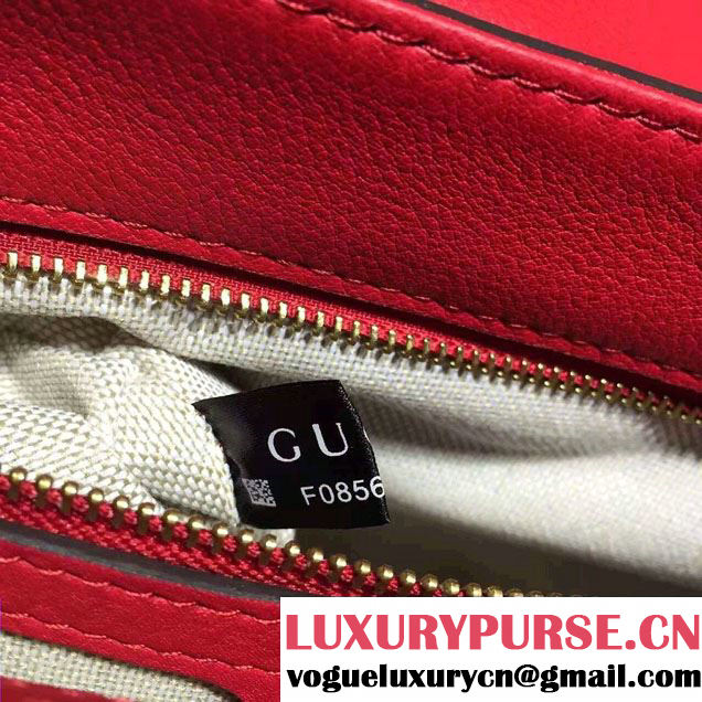 Gucci GG Marmont Leather Shoulder Medium Bag 401173 Red 2016