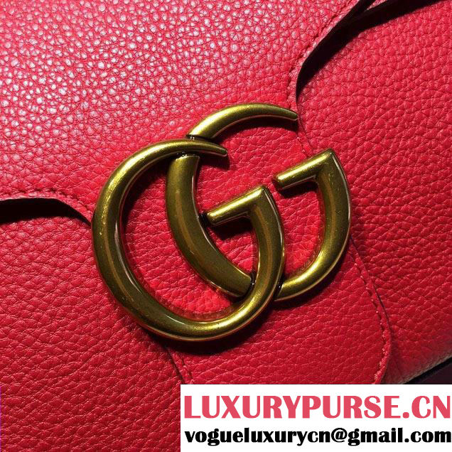 Gucci GG Marmont Leather Shoulder Medium Bag 401173 Red 2016