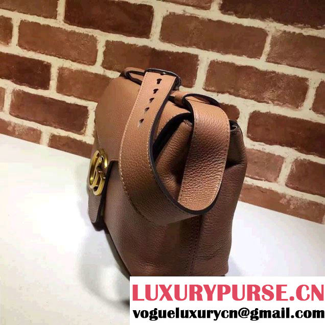 Gucci GG Marmont Leather Shoulder Medium Bag 401173 Brown 2016