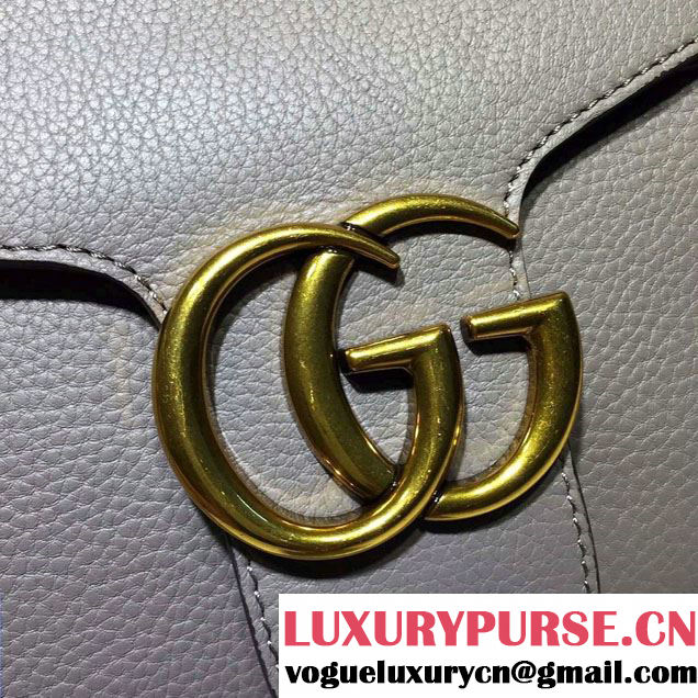 Gucci GG Marmont Leather Shoulder Medium Bag 401173 Gray 2016