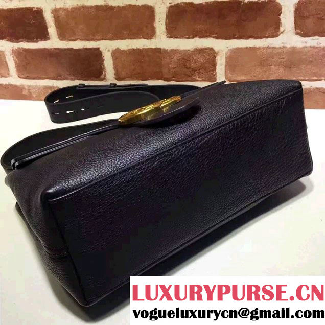 Gucci GG Marmont Leather Shoulder Medium Bag 401173 Black 2016
