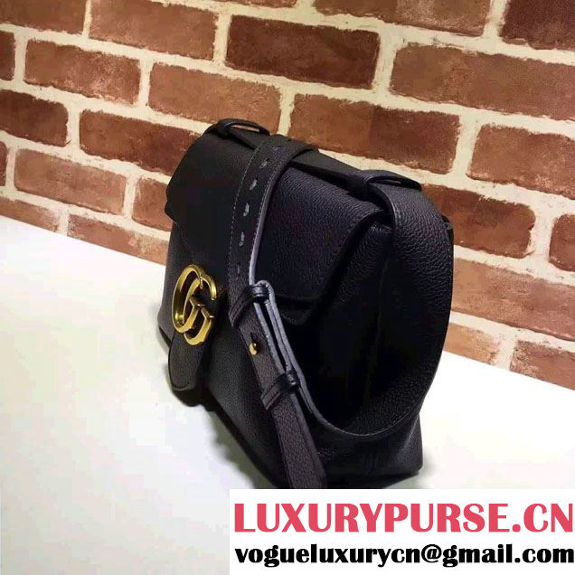 Gucci GG Marmont Leather Shoulder Medium Bag 401173 Black 2016
