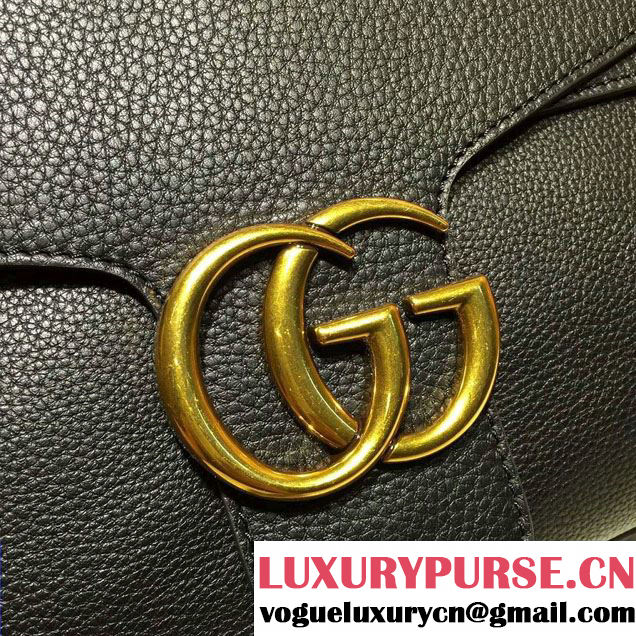 Gucci GG Marmont Leather Shoulder Medium Bag 401173 Black 2016