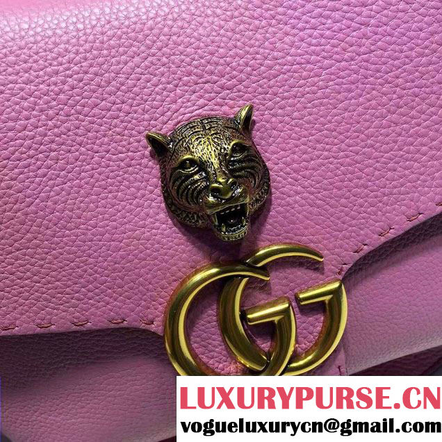 Gucci GG Marmont Leather Shoulder Medium Bag 409154 Pink 2016