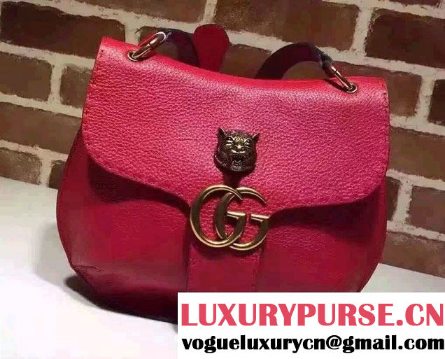 Gucci GG Marmont Leather Shoulder Medium Bag 409154 Red 2016