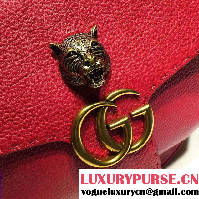 Gucci GG Marmont Leather Shoulder Medium Bag 409154 Red 2016