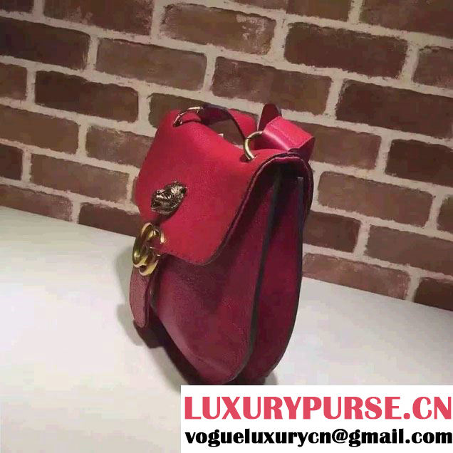 Gucci GG Marmont Leather Shoulder Medium Bag 409154 Red 2016