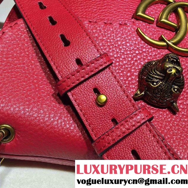 Gucci GG Marmont Leather Shoulder Medium Bag 409154 Red 2016