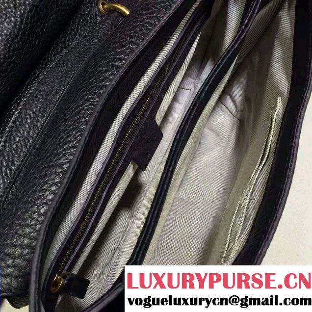 Gucci GG Marmont Leather Shoulder Medium Bag 409154 Black 2016