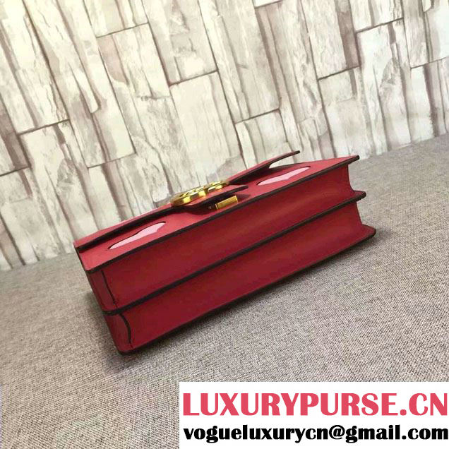 Gucci Heart And Mouth GG Marmont Leather Shoulder Bag 431382 Red 2016