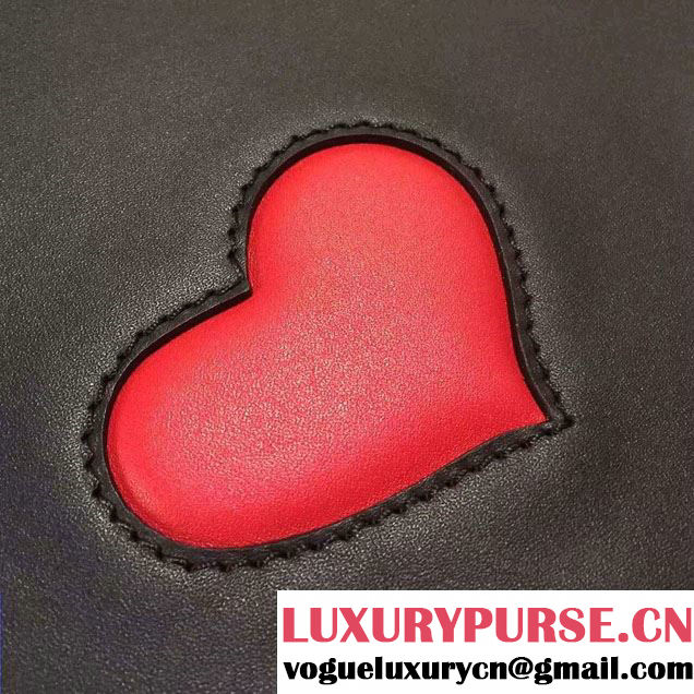 Gucci Heart And Mouth GG Marmont Leather Shoulder Bag 431382 Black 2016