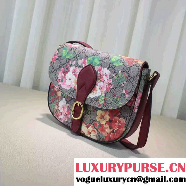 Gucci Red Blooms GG Supreme Shoulder Bag 432150 2016