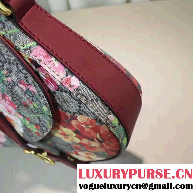 Gucci Red Blooms GG Supreme Shoulder Bag 432150 2016