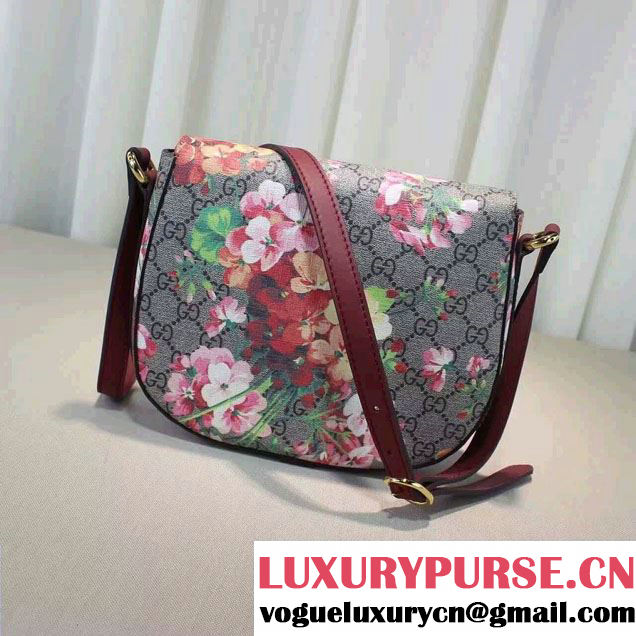 Gucci Red Blooms GG Supreme Shoulder Bag 432150 2016