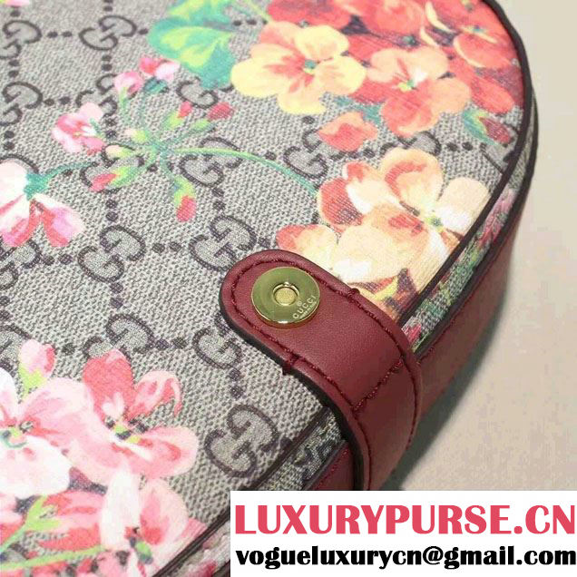 Gucci Red Blooms GG Supreme Shoulder Bag 432150 2016