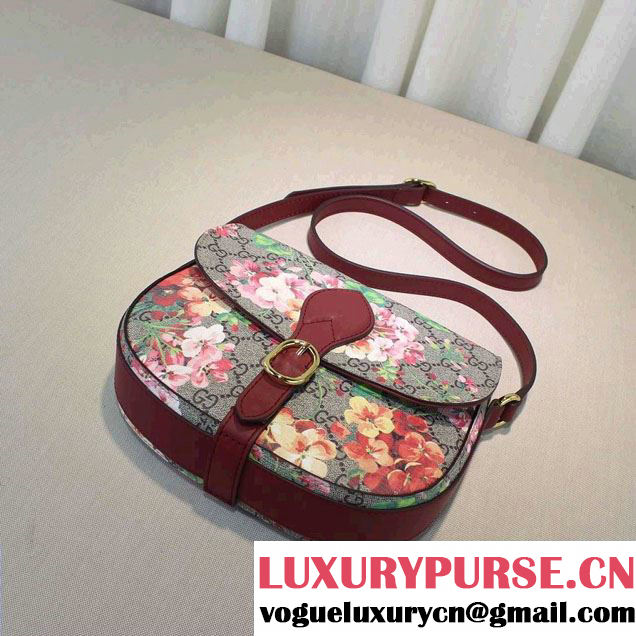 Gucci Red Blooms GG Supreme Shoulder Bag 432150 2016