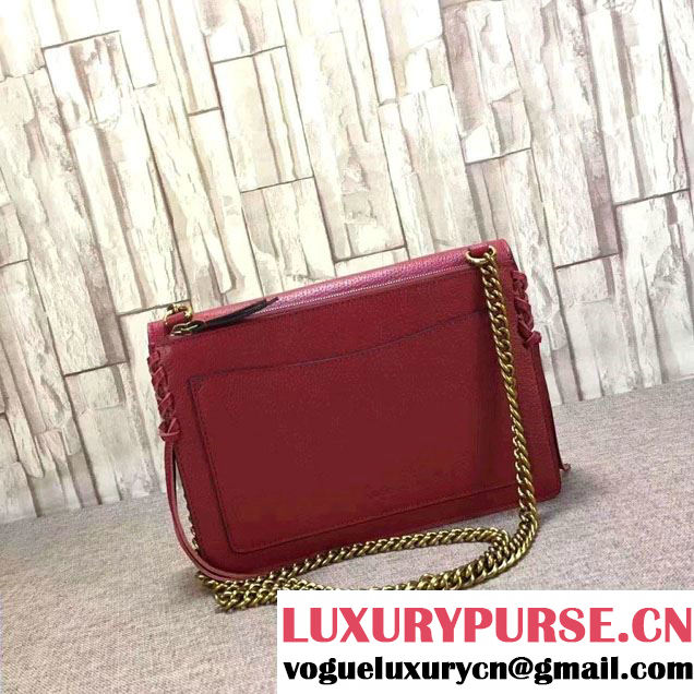 Gucci Animalier Leather Shoulder Medium Bag 431283 Red 2016