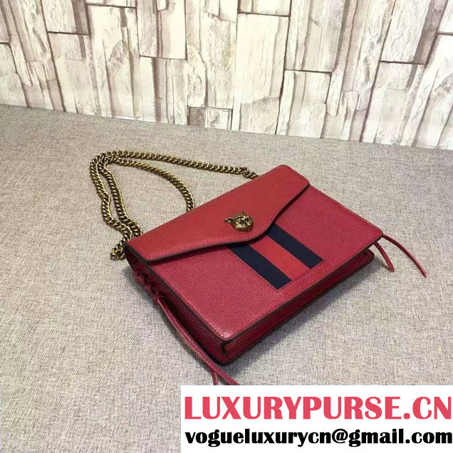 Gucci Animalier Leather Shoulder Medium Bag 431283 Red 2016