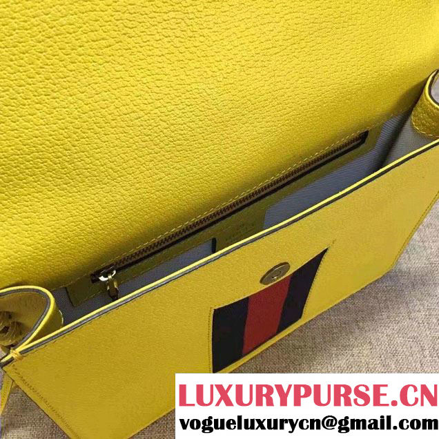 Gucci Animalier Leather Shoulder Medium Bag 431283 Yellow 2016