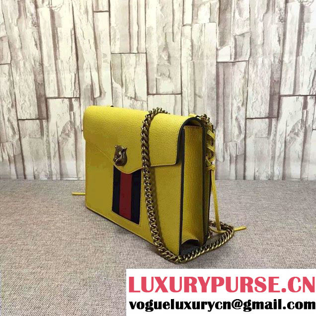 Gucci Animalier Leather Shoulder Medium Bag 431283 Yellow 2016
