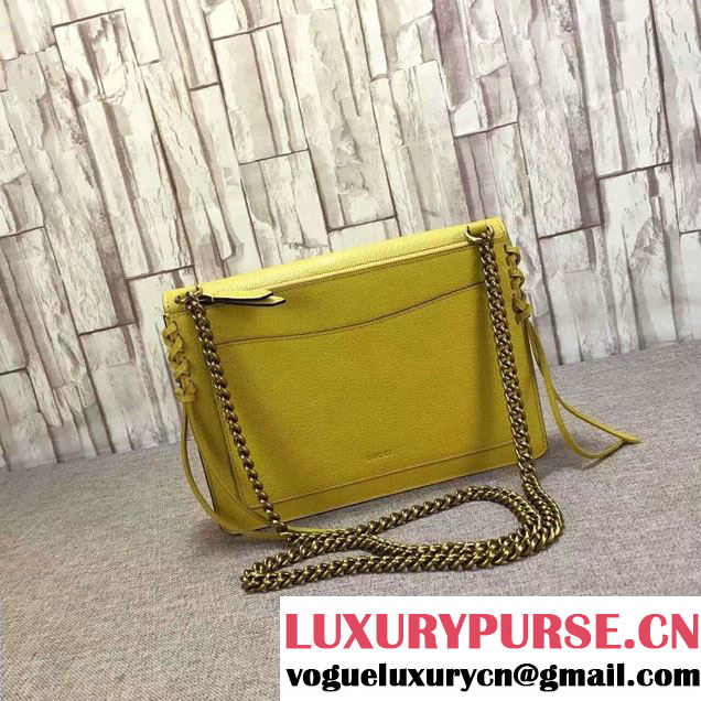Gucci Animalier Leather Shoulder Medium Bag 431283 Yellow 2016