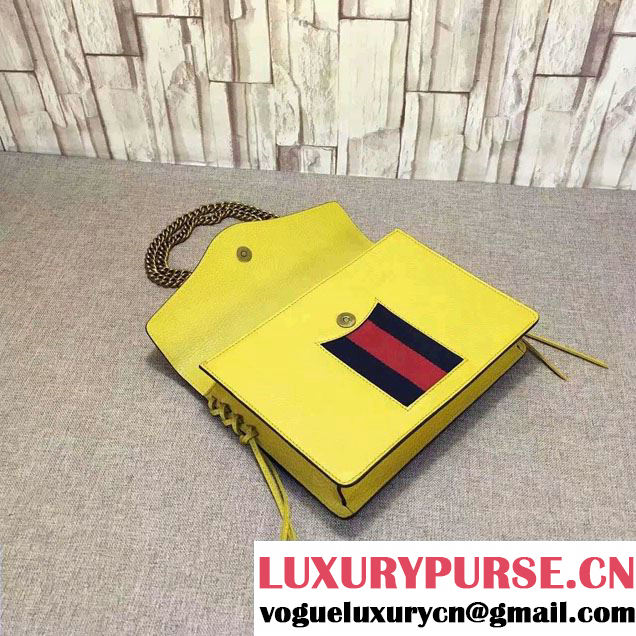 Gucci Animalier Leather Shoulder Medium Bag 431283 Yellow 2016