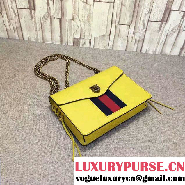 Gucci Animalier Leather Shoulder Medium Bag 431283 Yellow 2016