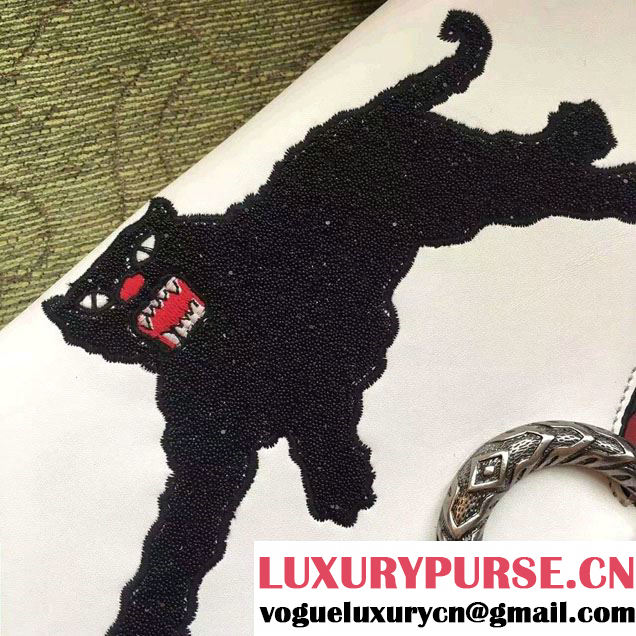 Gucci Panther Embroidered Dionysus Leather Shoulder Medium Bag 403348 2016