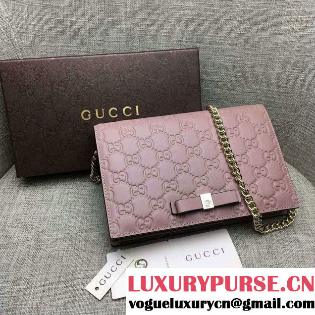 Gucci Signature Leather Mini Flap Bag 431408 Nude Pink 2016