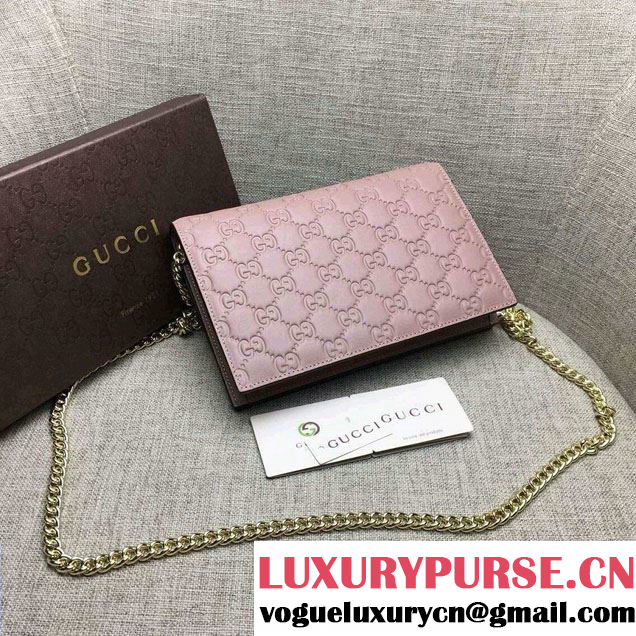 Gucci Signature Leather Mini Flap Bag 431408 Nude Pink 2016