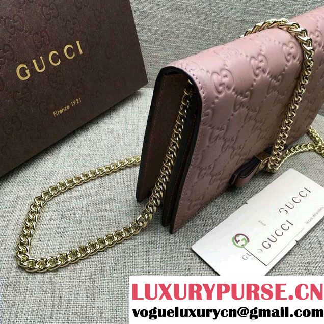 Gucci Signature Leather Mini Flap Bag 431408 Nude Pink 2016