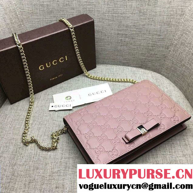 Gucci Signature Leather Mini Flap Bag 431408 Nude Pink 2016