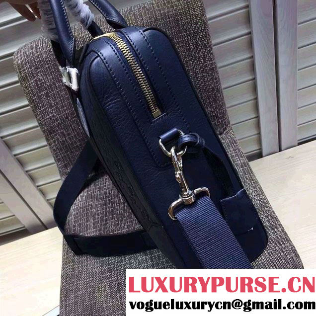 Gucci Signature Leather Briefcase Bag 406384 Blue 2016