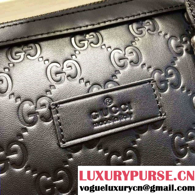 Gucci Signature Leather Briefcase Bag 406384 Black 2016