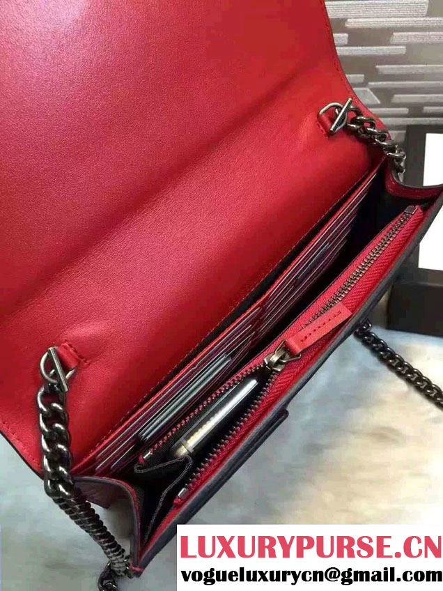 Gucci XL Leather Mini Chain Shoulder Bag 421850 Red 2016