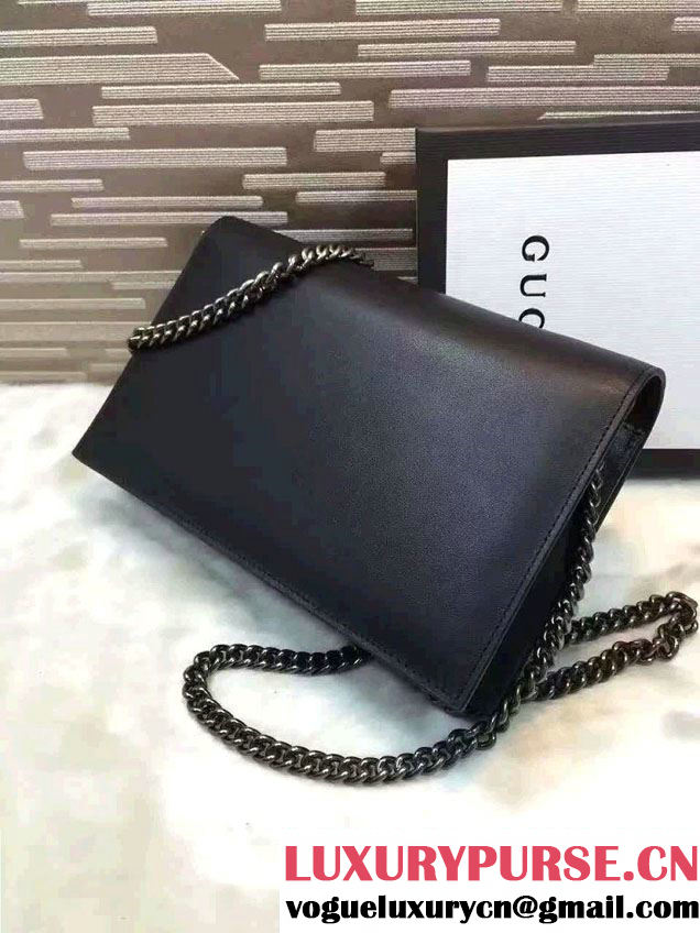 Gucci XL Leather Mini Chain Shoulder Bag 421850 Black 2016