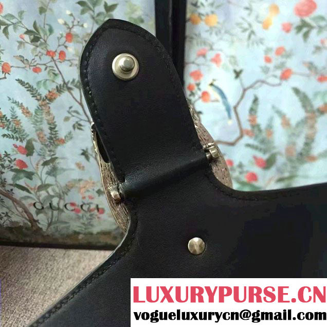 Gucci Dionysus Arabesque GG Supreme and Leather Shoulder Medium Bag 400235 Black 2016