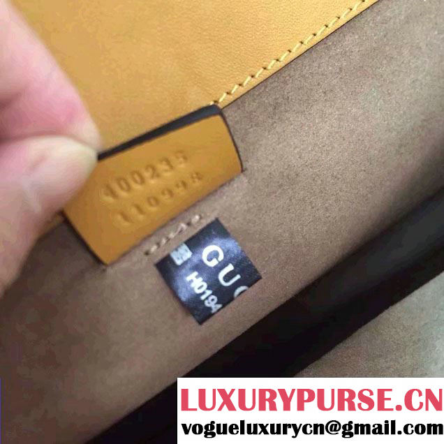 Gucci Dionysus Arabesque GG Supreme and Leather Shoulder Medium Bag 400235 Yellow 2016