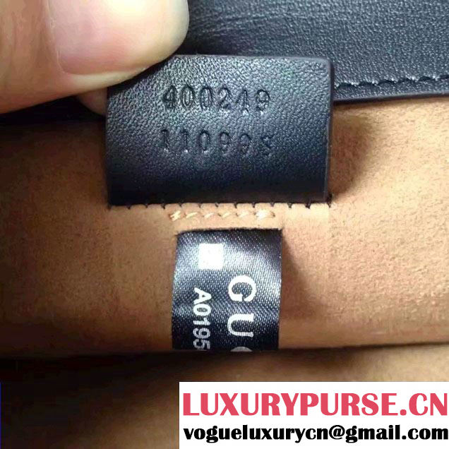 Gucci Dionysus Arabesque GG Supreme and Leather Shoulder Small Bag 400249 Black 2016