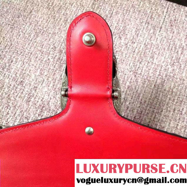 Gucci Dionysus Arabesque GG Supreme and Leather Shoulder Small Bag 400249 Red 2016