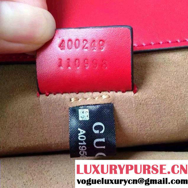 Gucci Dionysus Arabesque GG Supreme and Leather Shoulder Small Bag 400249 Red 2016