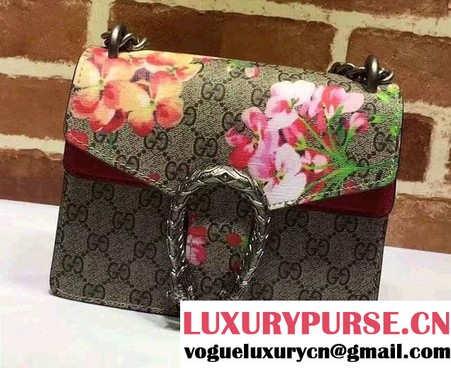 Gucci Mini Dionysus Blooms Shoulder Bag 421970 Red 2016