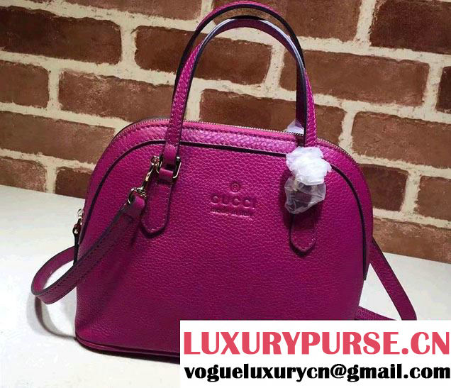 Gucci Convertible Mini Dome Leather Cross Body Bag 341504 Fuchsia