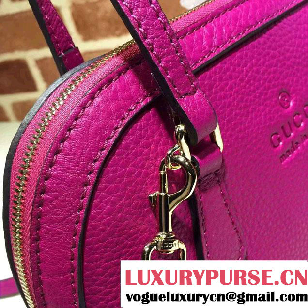 Gucci Convertible Mini Dome Leather Cross Body Bag 341504 Fuchsia