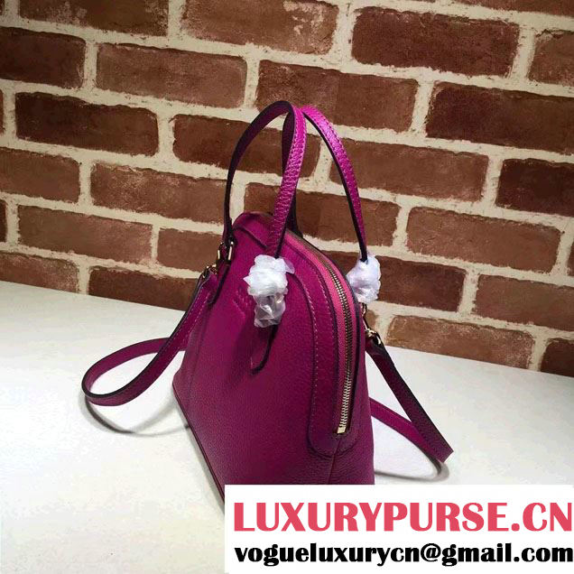 Gucci Convertible Mini Dome Leather Cross Body Bag 341504 Fuchsia