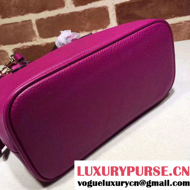 Gucci Convertible Mini Dome Leather Cross Body Bag 341504 Fuchsia