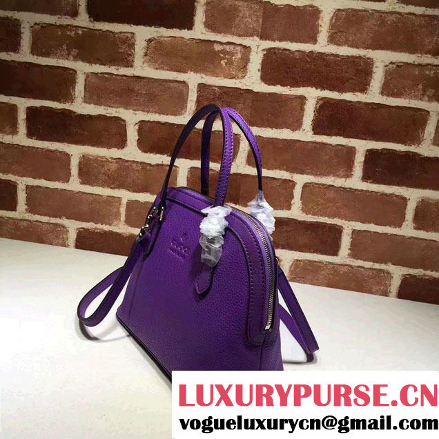 Gucci Convertible Mini Dome Leather Cross Body Bag 341504 Purple