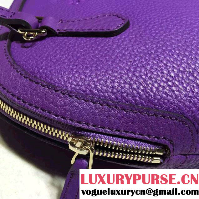 Gucci Convertible Mini Dome Leather Cross Body Bag 341504 Purple