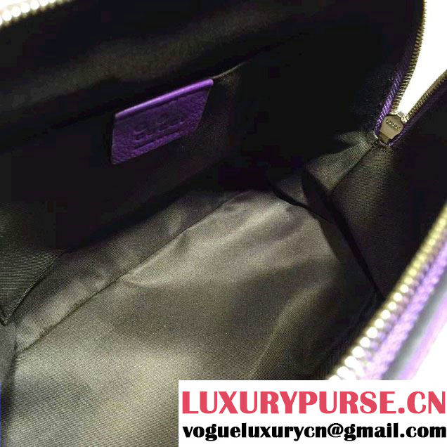 Gucci Convertible Mini Dome Leather Cross Body Bag 341504 Purple